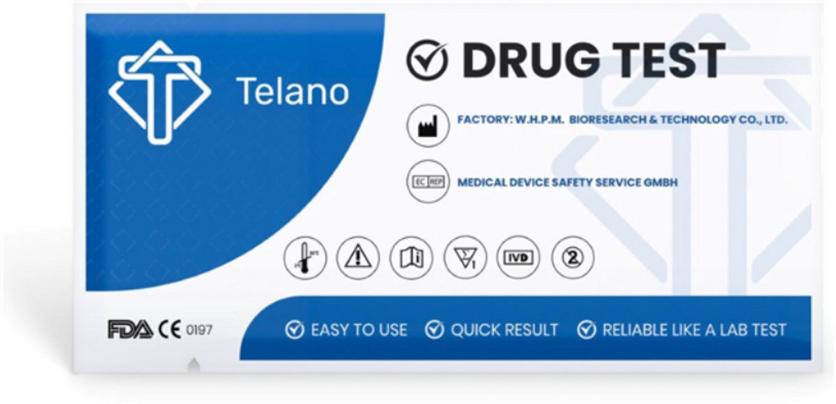 Telano 10 stuks Drugstest Cocaïne Dipcard - Drugtesten Urine COC