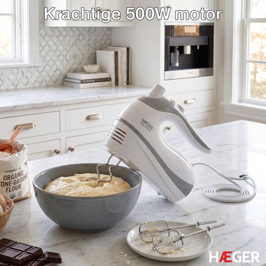 Haeger Max Mixer Handmixer - 500W - BL-5HW.011A van Merkloos — afbeelding 4