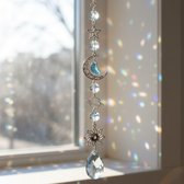Suncatcher Kristal Maan & Ster – Zonnevanger Regenboogmaker – Raamdecoratie Binnen & Buiten – 44 cm