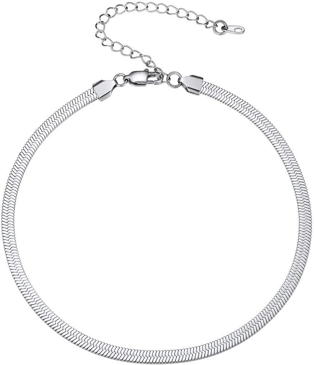 PROSTEEL Stalen/Gouden Korte Ketting voor Dames - Verstelbaar, 3mm/5mm, 32/38/46 cm