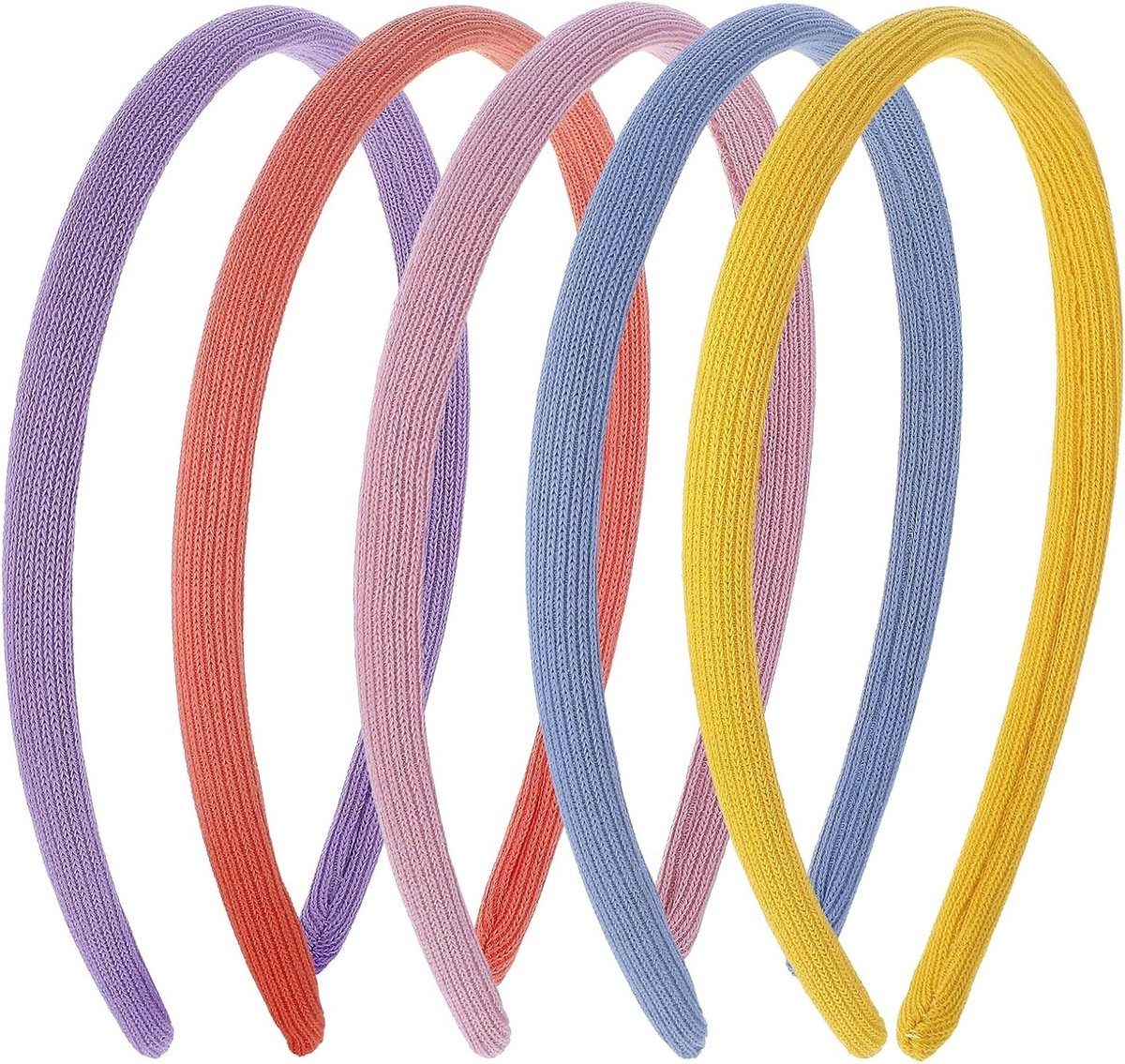 Set van 5 Satijnen Haarbanden - Antislip Haartoebehoren in Meerdere Kleuren voor Vrouwen en Meisjes