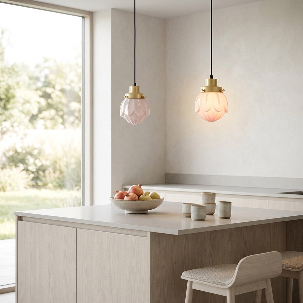 Hanglamp aan snoer Lotus Blush 20's Messing - Art Deco Trade