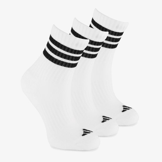 Adidas Crew kinder sokken wit zwart - Maat 34/36