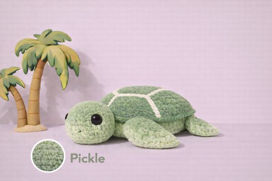 Zazu Zeeschildpad haakpakket - 420 Pickle - compleet pakket - big darling monochrome - Scheepjes