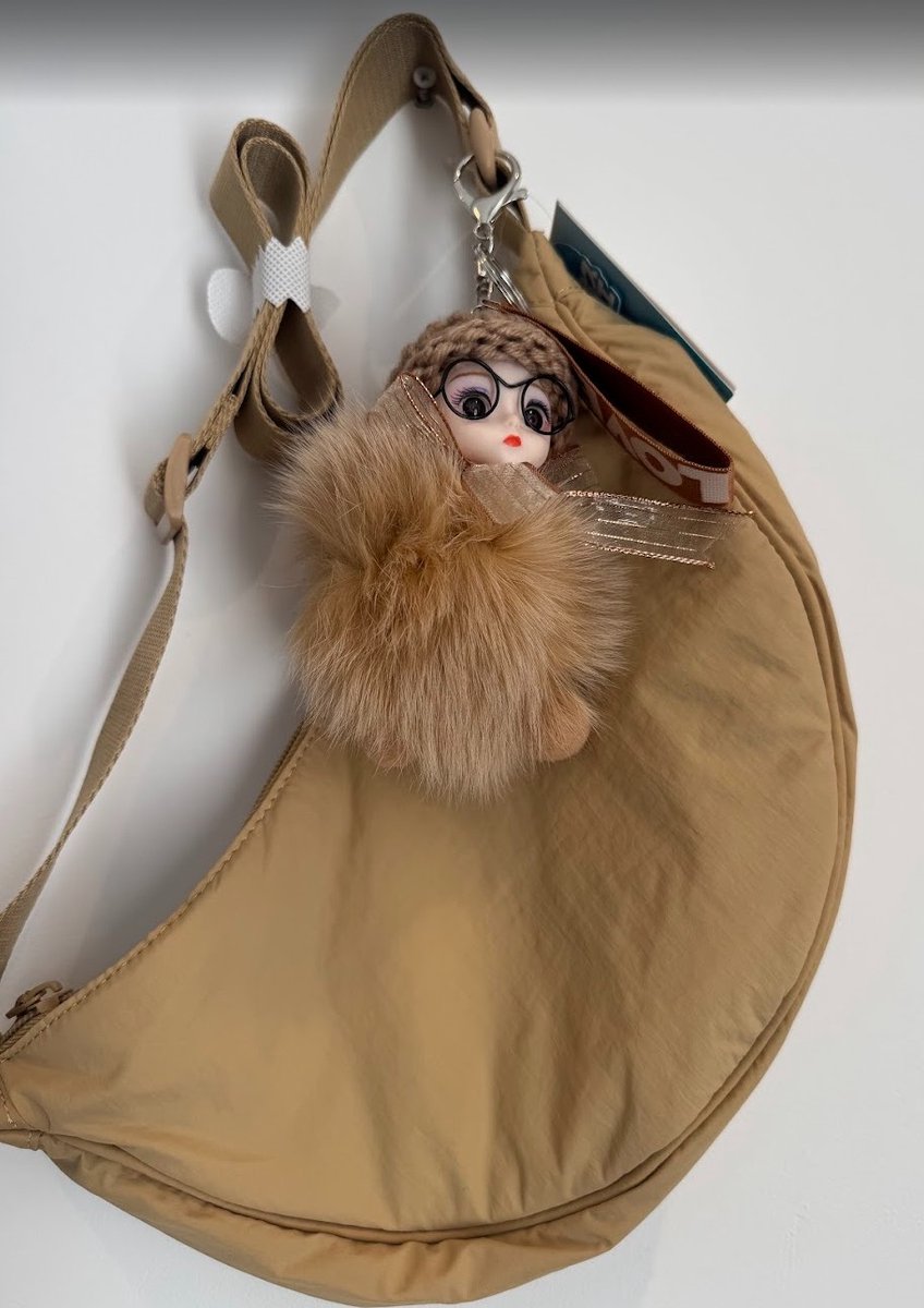 Handbag tote bag - Sportsbag - Handtassen - Recycled Nylon bag - Bruin tasje - zonder keyslinger