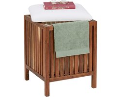 Wasmand - 50 liter - met zitkusssen - acaciahout