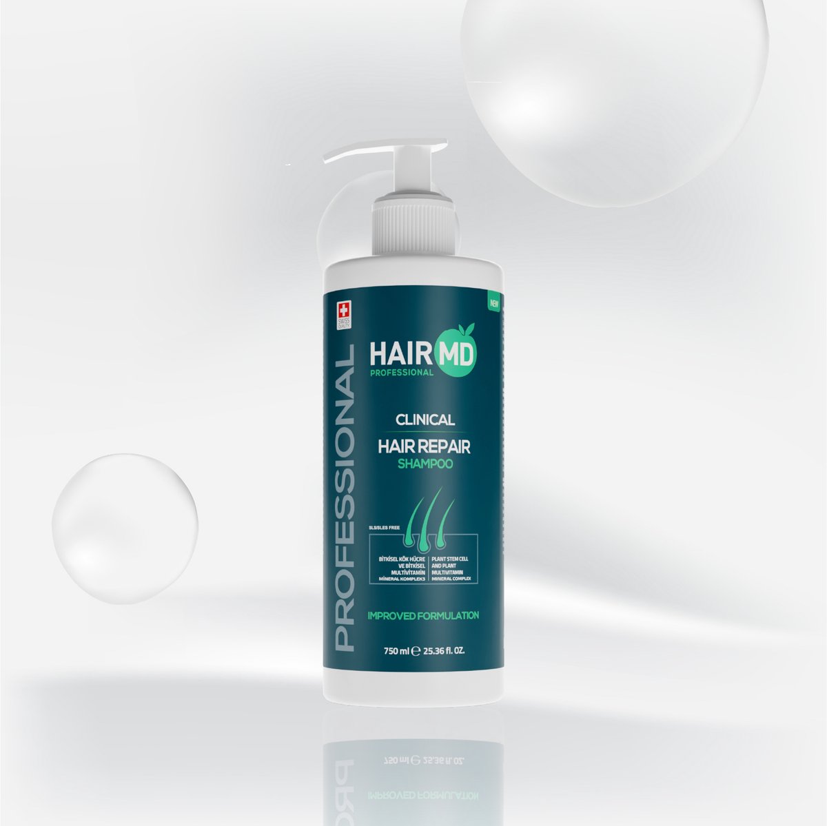 HairMD Clinical Hair Repair Shampoo 750 ml - Anti Haaruitval - Ondersteunend voor Haargroei - Hairtimeistanbul