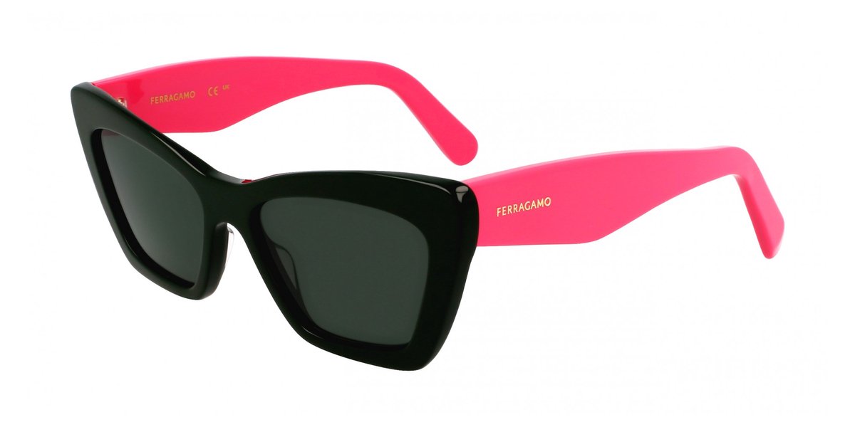 Ferragamo SF929SN Dark green/peonia pink 55/17/145 WOMAN Zonnebrillen