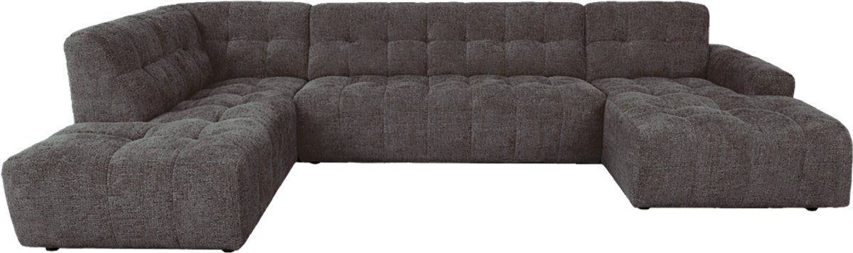 Tower Living - Memphis Chaise R - 3-zitsbank - Ottoman L - zwart