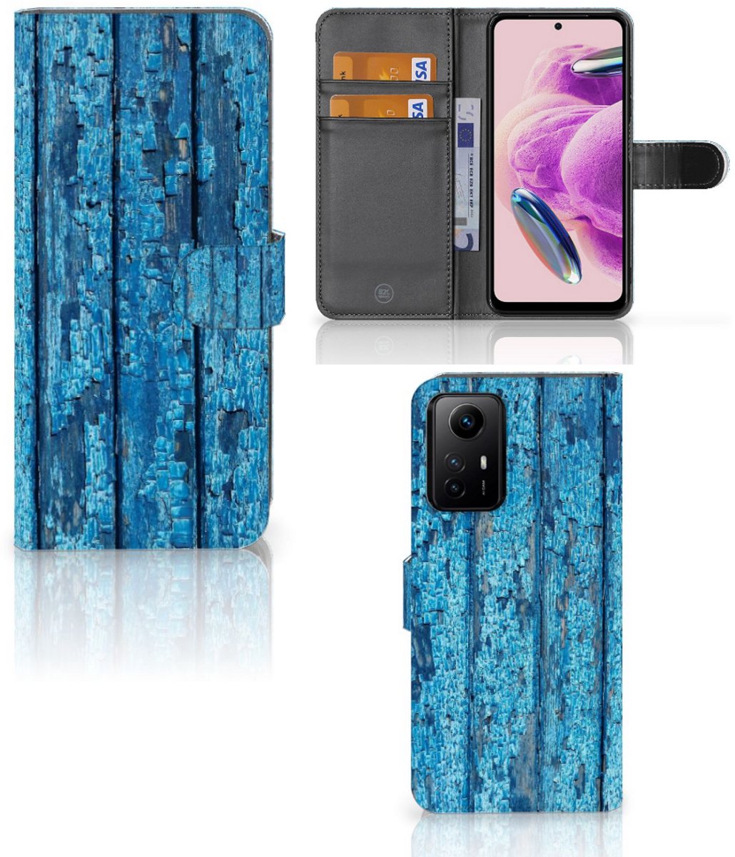 Xiaomi Redmi Note 12S Book Style Case Wood Blue