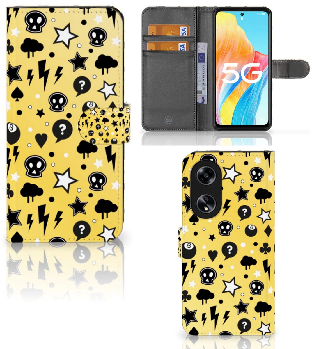 Telefoonhoesje met Naam OPPO Reno8 T 5G Punk Geel