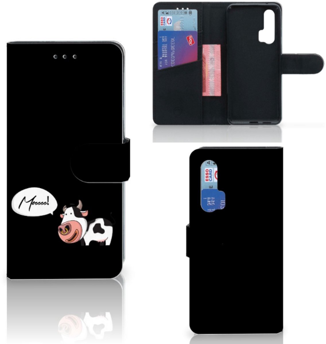 Boekhoesje voor Honor 20 Pro Leuk Hoesje Cow