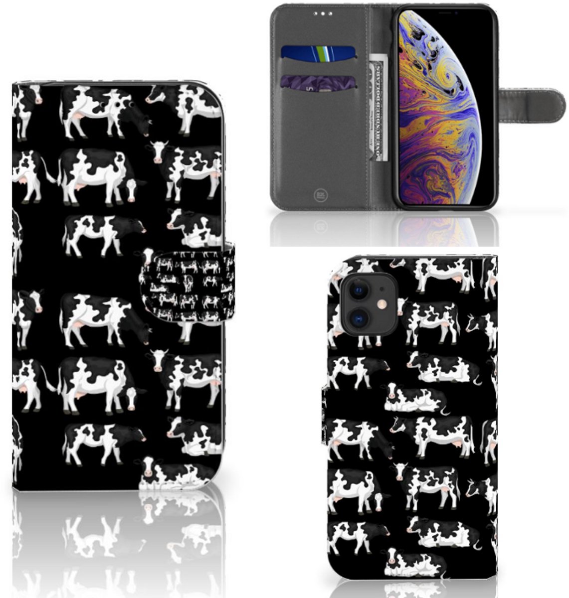 Apple iPhone 11 Telefoonhoesje met Pasjes Koetjes