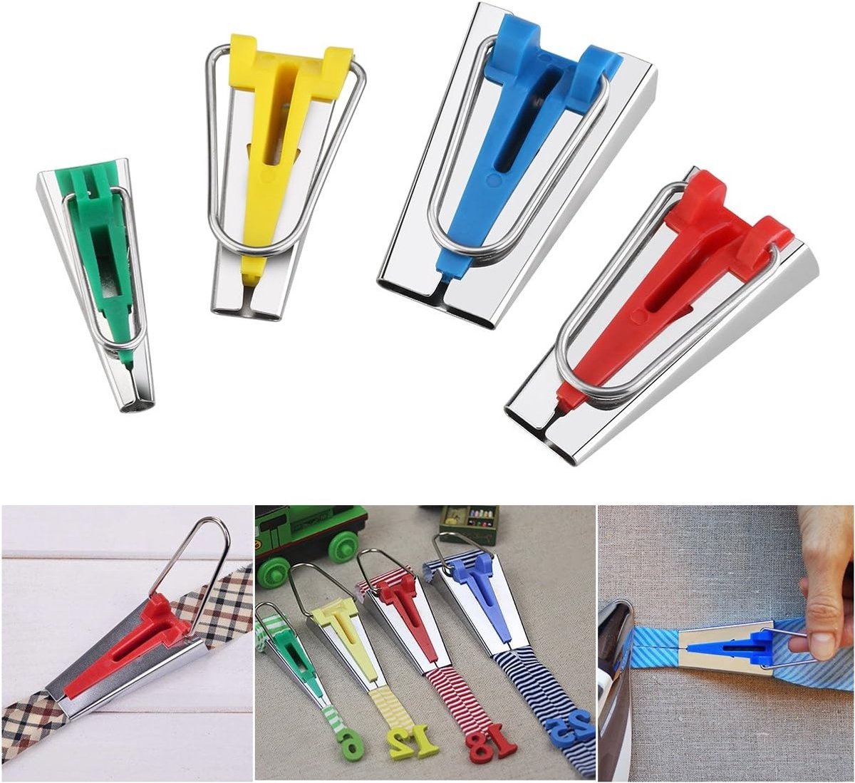 Bias tape maker set van 4 maten, 6mm, 12mm, 18mm, 25mm voor naaien en quilten