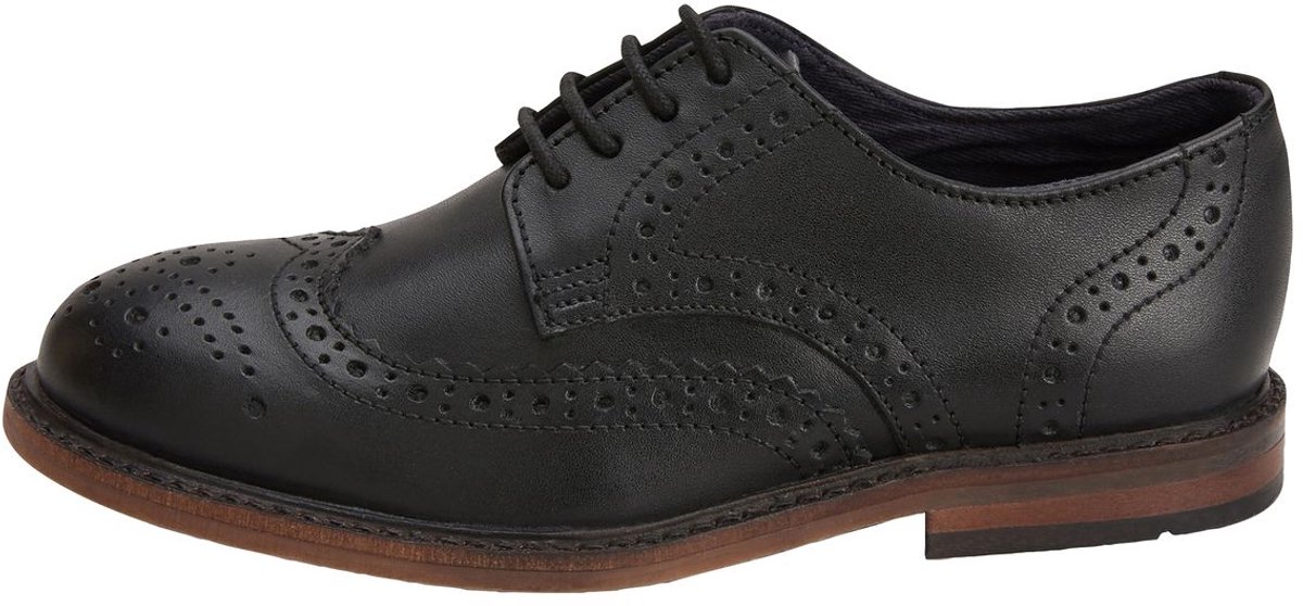 Next - Jongens - Leren brogues met vetersluiting, brede pasvorm (G) - Zwart