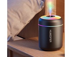 Mini-luchtbevochtiger - USB-luchtbevochtiger Voor Op Het Bureau - Automatische Uitschakeling - Luchtbevochtiger Voor in De Auto - Geschikt Voor Voertuigen, Kantoren, Slaapkamers (Zwart)