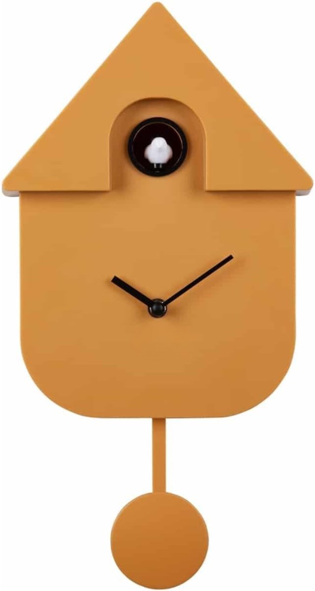 Core® Koekoeksklok Modern - Klok - Uurwerk - Inclusief Gewichtsketting - Geel - 9cm x 22cm x 41cm