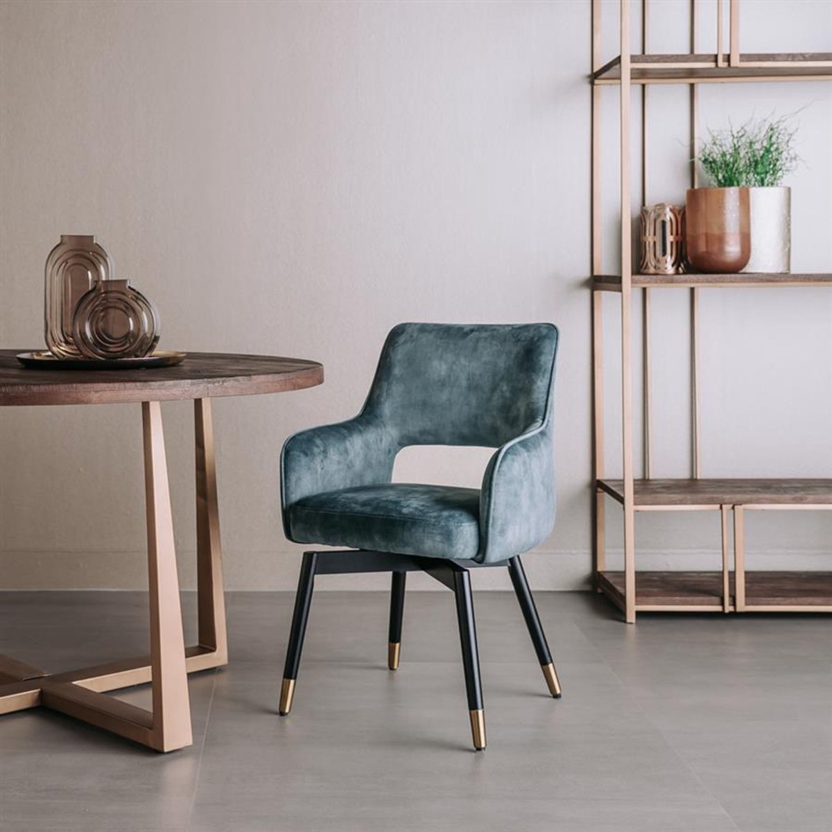 Tower Living Eetkamerstoel Lenno - Grijs Stof - 61x61x86cm
