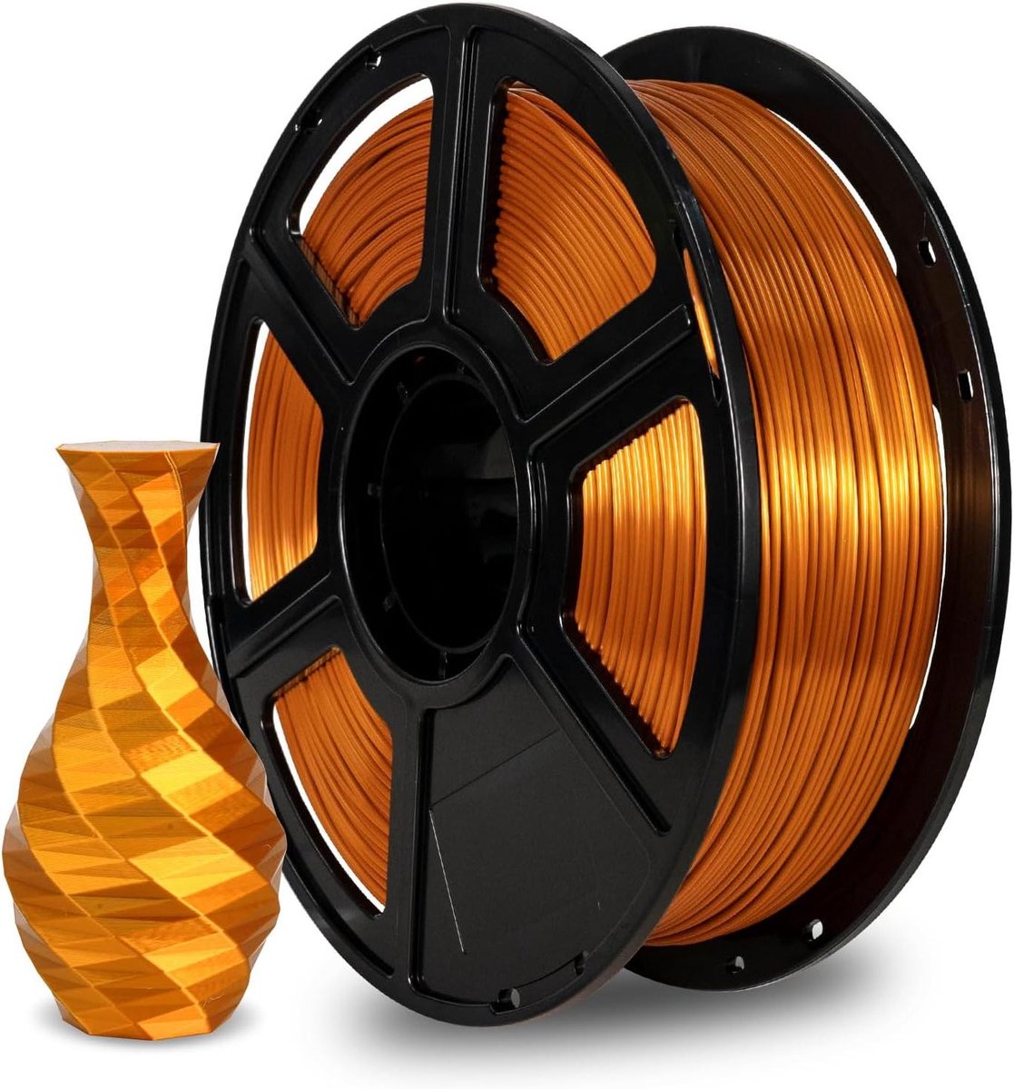 Silk PLA Filament - 3D Printer Draad - 3D Modellen Printen - Hoogglanzende Zijde Afwerking - 1 kg - Koperkleurig