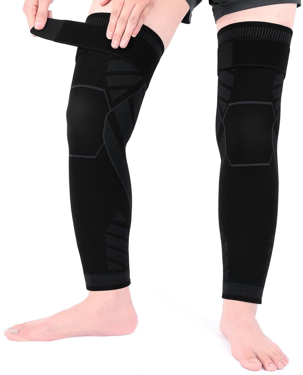 Compressiekousen voor Volledige Benen en Knieën (2 Stuks) - Ondersteuning bij Meniscusblessures, Gewrichtspijn en Sportactiviteiten zoals Basketbal en Squats, XL