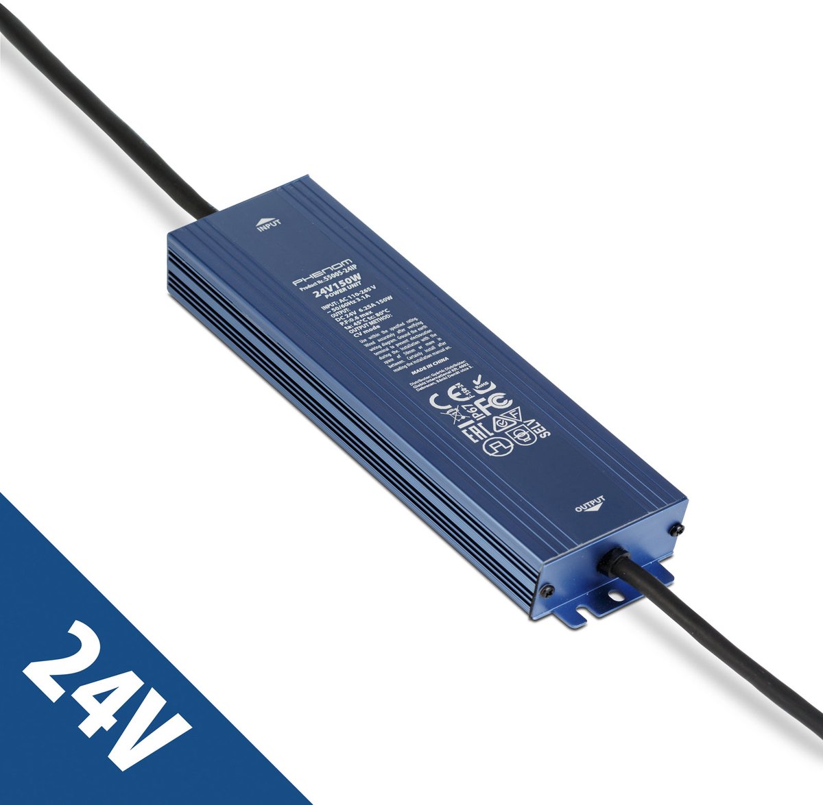 LED Voeding 24V 150W IP67 Waterdicht - Transformator 24V DC 6,25A - LED Driver Voor Buiten - Geschikt Voor LED Strip, Camera En Tuinverlichting [55005-24IP]