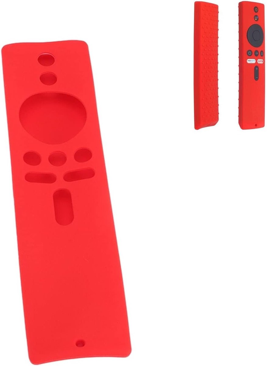 MK Stoer -Beschermhoes voor Afstandsbediening - Antislip - Siliconen - Mi Box S - TV Stick - 4K - Rood - Compatibel met Mi Box S, Mi TV Stick - Geschikt voor Afstandsbediening.