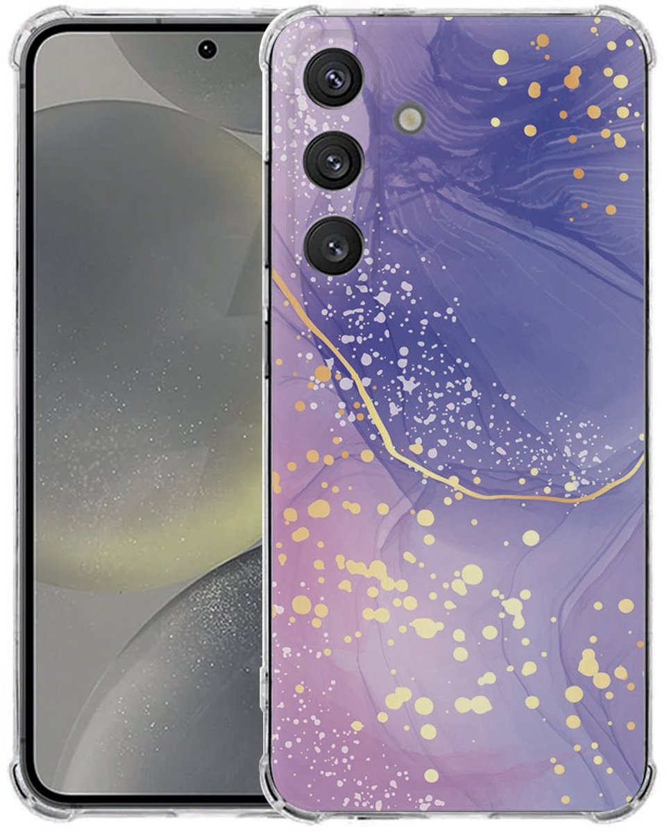 Samsung Galaxy S25 FE Hoesje - Watercolor Paars TPU Antishock