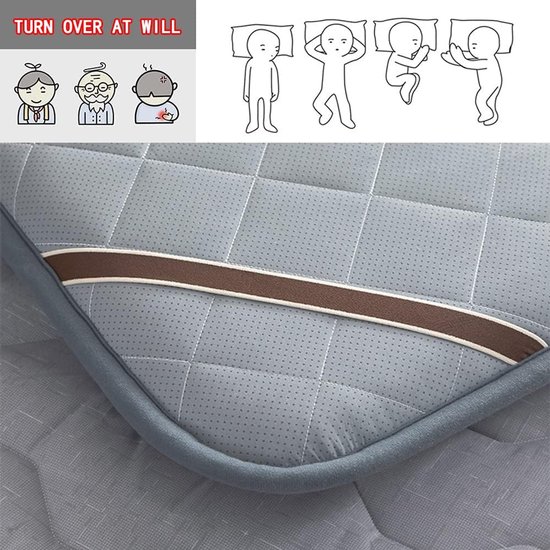 Japanse Vloermatras - Futon Matras Topper - Comfortabel Slapen - Opvouwbaar en Draagbaar - 120x200cm - Grijs — afbeelding 2