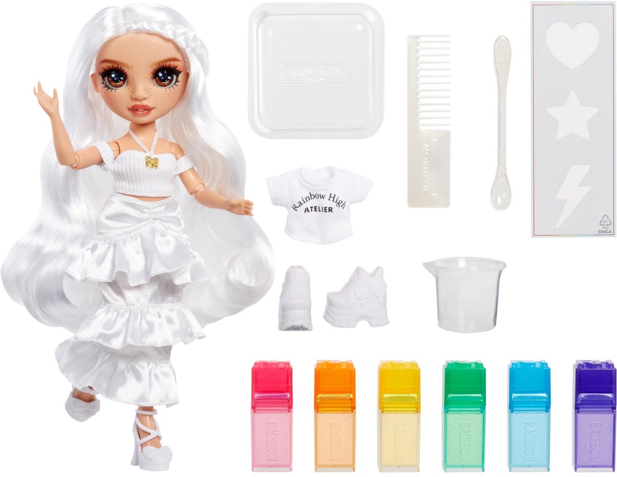 Rainbow High Watercolor & Create Modepop - Bruine ogen — afbeelding 6