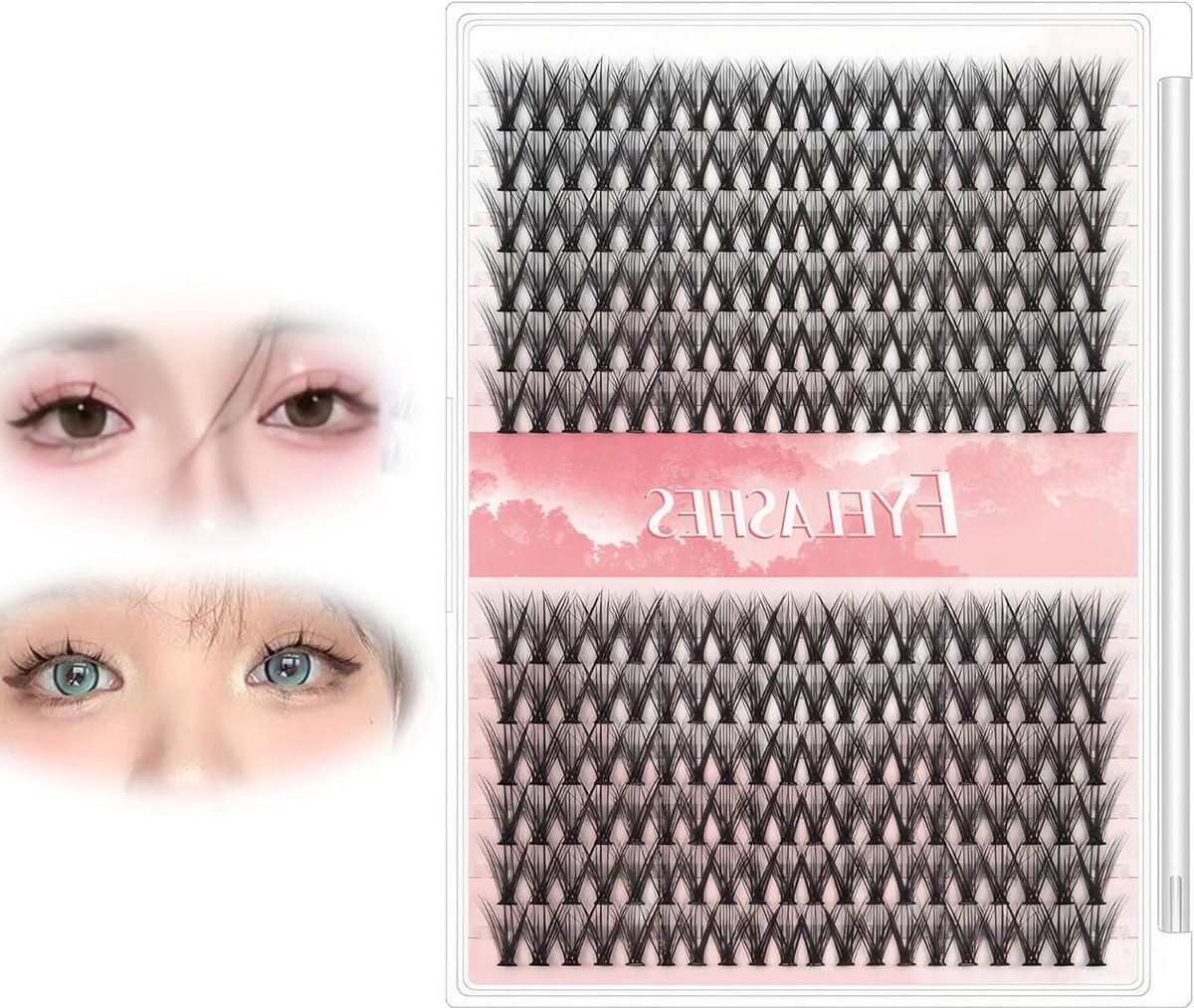 240 Stuks Wimperclusters Set, 30D + 40D D-Curl Wimperextensions, Mix van Individuele Wimperclusters, DIY Wimperextensions 11-16 mm voor Volle Wimpers