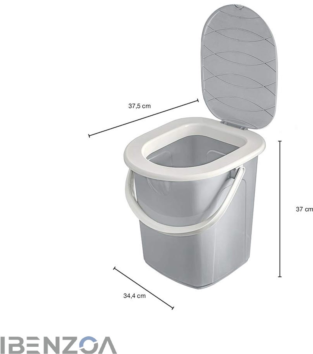 Mobiel Campingtoilet - Lichtgrijs - 22 Liter - Kunststof