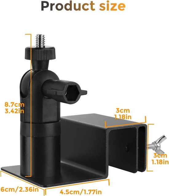 Beugel voor buitencamera met afvoersleuf - Universele beveiligingscamerabeugel, geschikt voor camera's op batterijen en zonnepanelen, boorvrije verstelbare beugel, 1 stuk - wit van Merkloos — afbeelding 3