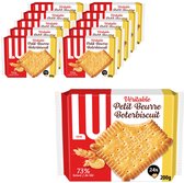 LU Petit Beurre Koekjes Boterbiscuits 10 x 200g (24 x 8,3g) - Boterkoek - Knapperige koek - Koek voor Onderweg - Koffie - Thee - Werk - Voorraad