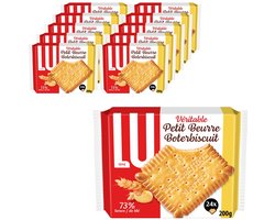 LU Petit Beurre Koekjes Boterbiscuits 10 x 200g (24 x 8,3g) - Boterkoek - Knapperige koek - Koek voor Onderweg - Koffie - Thee - Werk - Voorraad