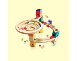Hape Quadrilla Knikkerbaan Race to the Finish - 58-delige houten bouwset voor kinderen vanaf 4 jaar