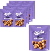 Milka Mini Cookies 8 Stazakken x 110g - Zakken - Koeken om uit te delen en snack - Chocoladekoeken - Mini