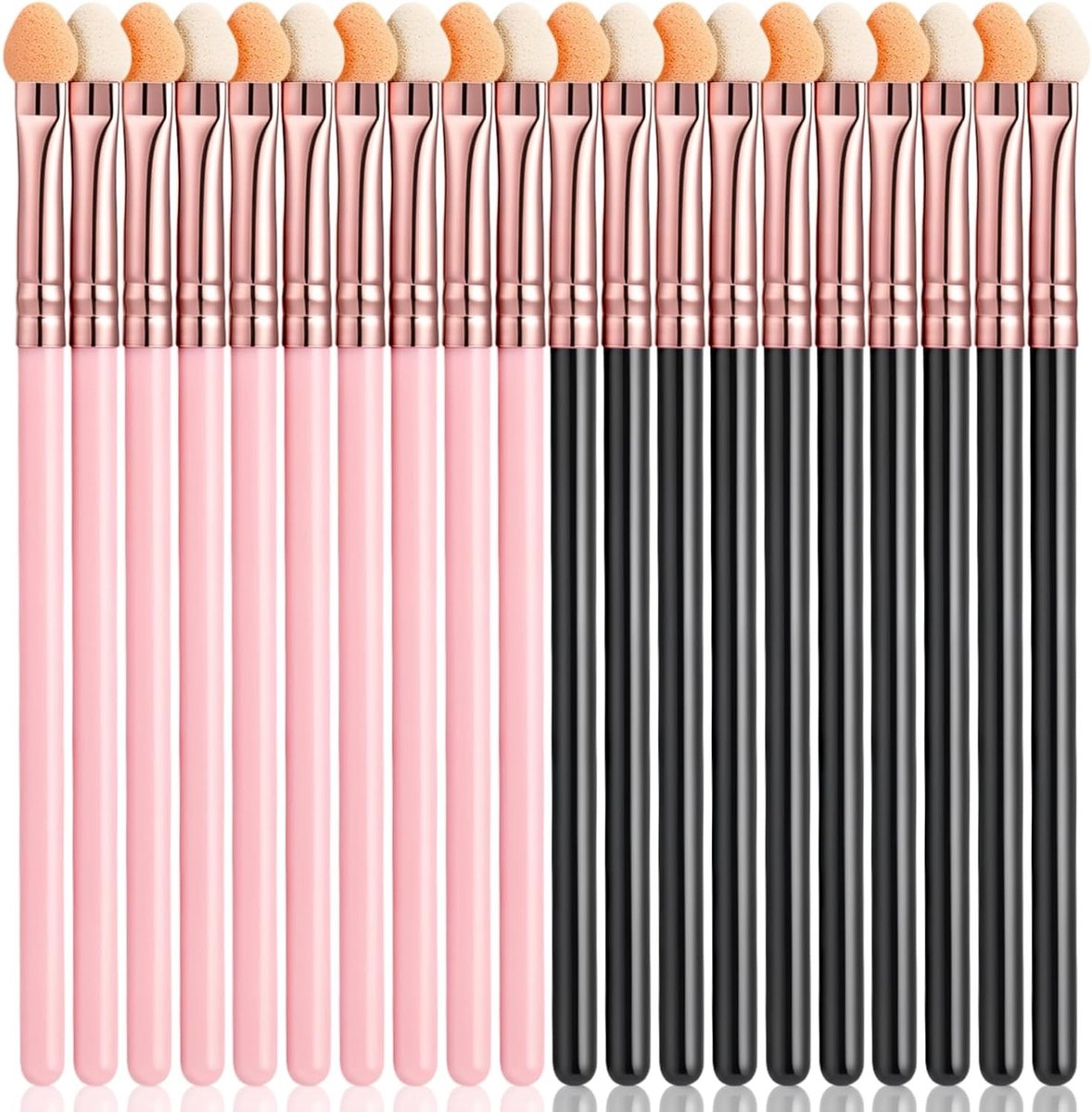 Oogschaduw-applicators set van 20, herbruikbare make-upkwasten met spons en handgreep voor perfecte oogmake-up en blending