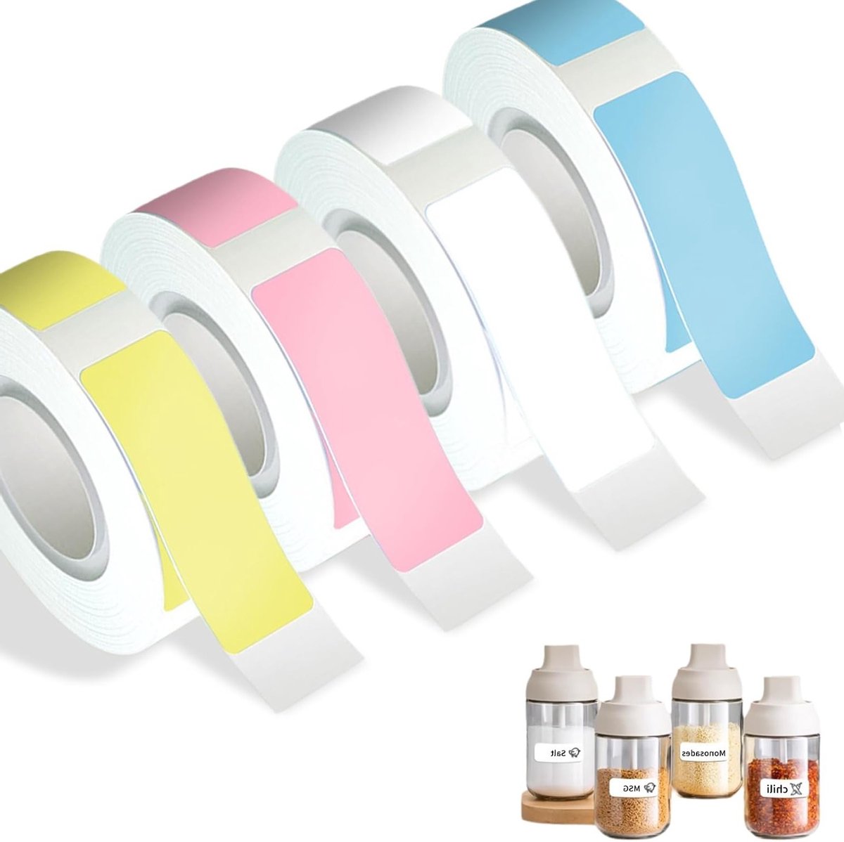 Zelfklevende Multicolor Labels - Hoogwaardige Printpapier Tape voor Draagbare Thermische Labelmaker - Perfect voor Organisatie en Labeling