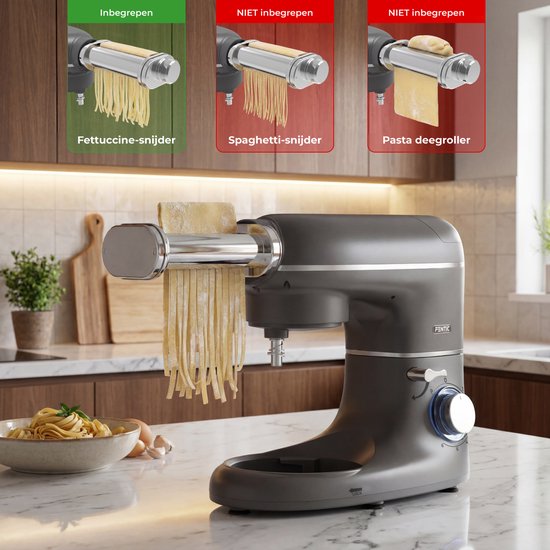 Fentic Fettuccine Snijder - Pasta Snijder Geschikt voor Fentic SM-1504P en SM-1504BM - RVS Elektrische Pasta Snijder - Verstelbaar 8 Standen van Merkloos — afbeelding 3