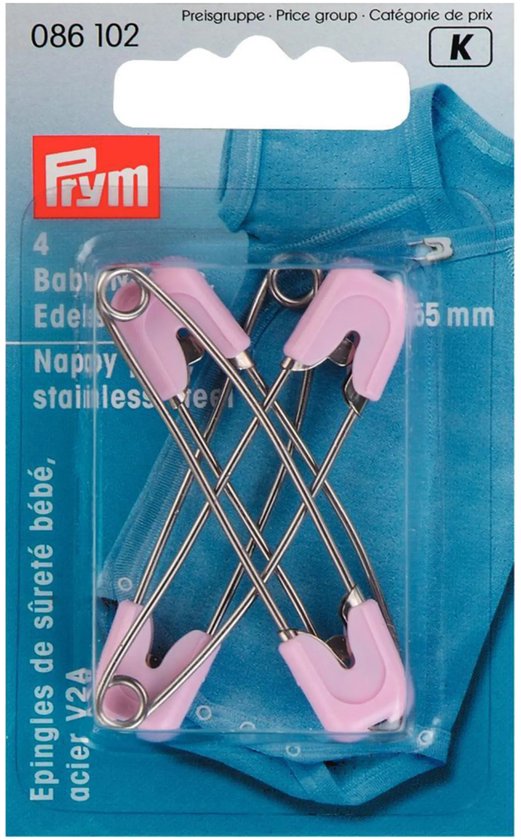 PRYM Babyveil.speld edelstaal roze 086102 - Veiligheidsspelden - Prym