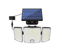 Wandlamp – 278 LEDS – bewegingssensor – 5 m kabel – IP65 – Zonne-energie – Solar wandlamp voor in de tuin – Solar wandlamp voor buiten – 120° lichthoek – LED – LED wandlamp op zonne-energie – Waterdicht