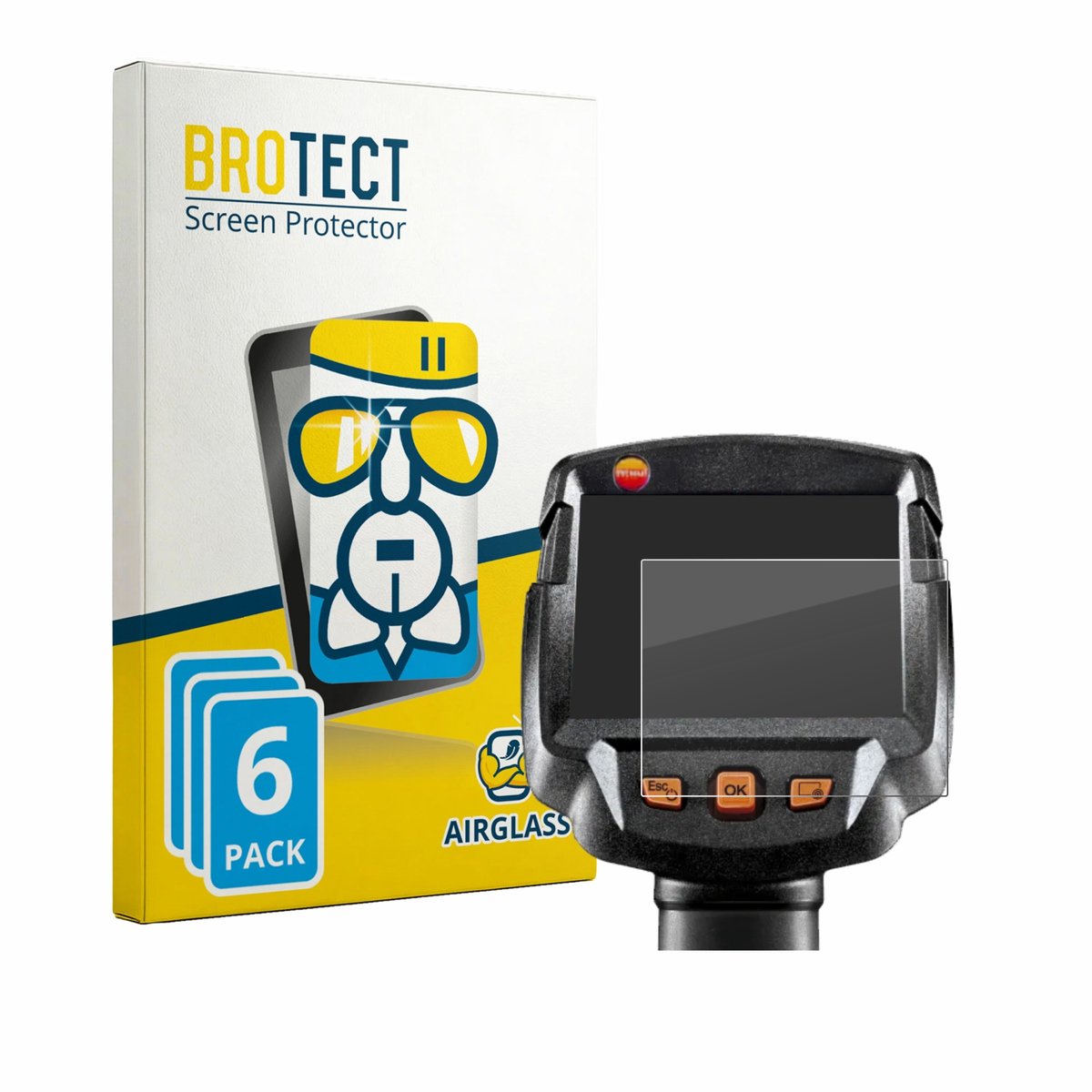 Screenprotector 6 Stuks voor Testo 872s Beschermglas transparant