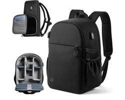 Camera Rugzak voor DSLR/SLR, Waterdichte Fototas met Laptopvak en Statiefhouder, Compact en Ruim 20L, Geschikt voor Canon/Nikon/Sony