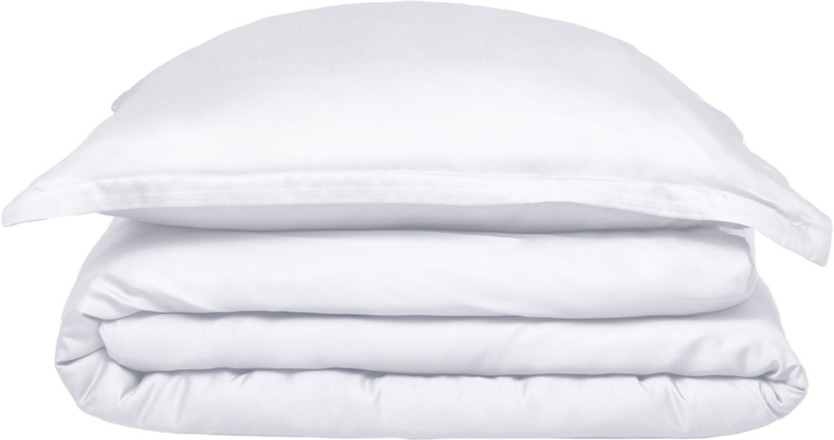 Coco & Cici - TENCEL - Sateen Dekbedovertrek Wit - 140x200 + 1 kussensloop 60x70