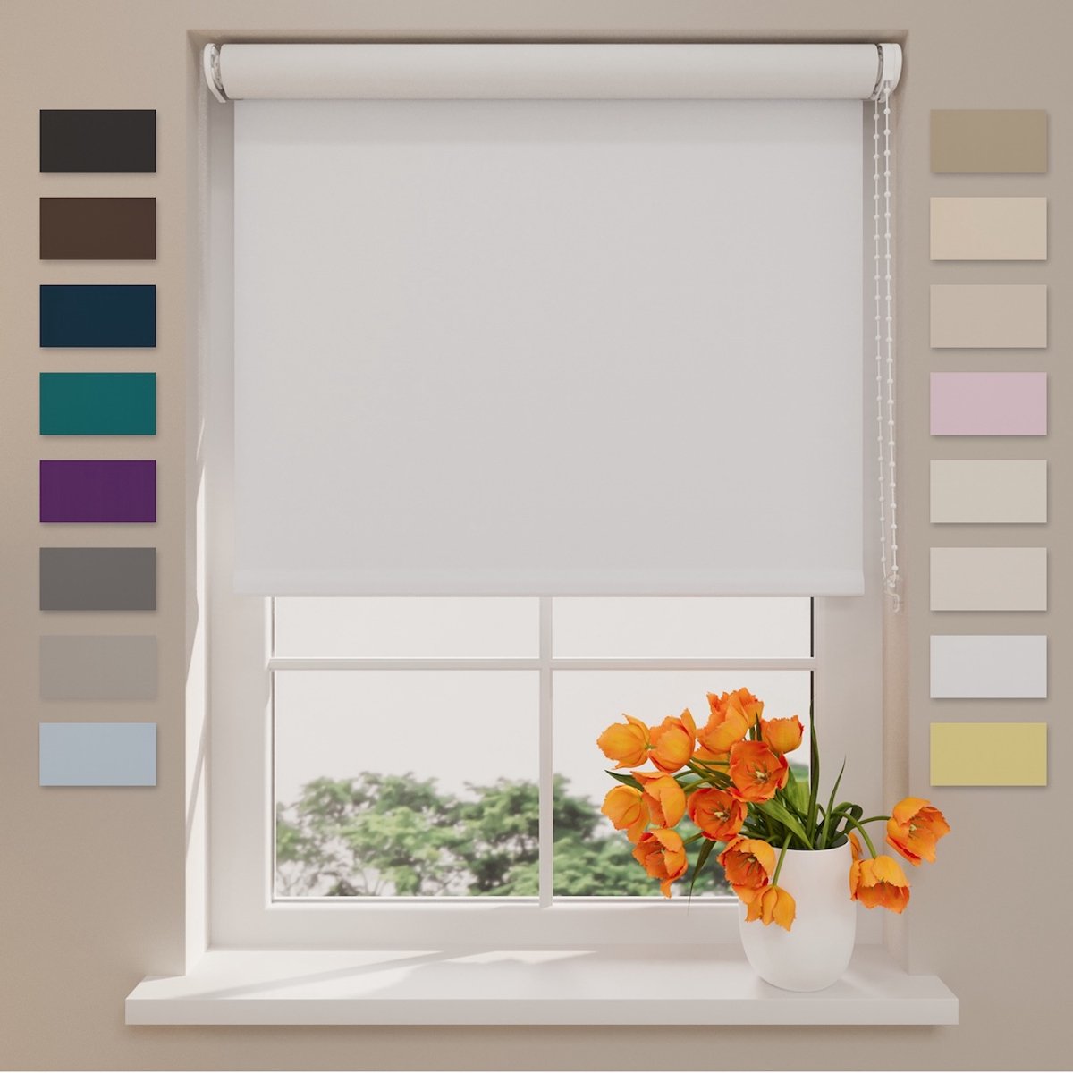 Rolgordijn Easy Verduisterend - White - 60 x 190 cm