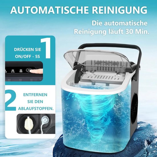 Milova Ijsblokjesmachine - Ijsblokjes maker - Draagbaar - Zelfreinigend - Ijsmaker - Ijsblokjes - Ijs - Koude drankjes - Horeca - Zomer van Merkloos — afbeelding 2