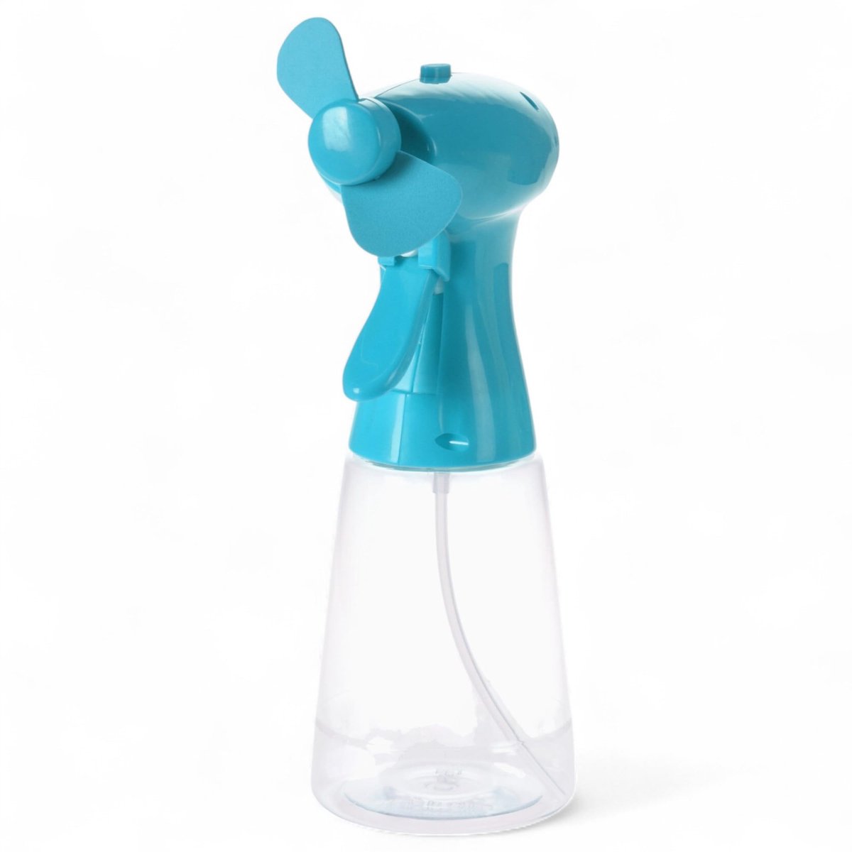 Allecto - Sprayfles met Ventilator - Draagbare Verkoeling - 22 cm - Ideaal voor Zomer - Turquoise - Handig voor Buitenshuis - Verfrissend