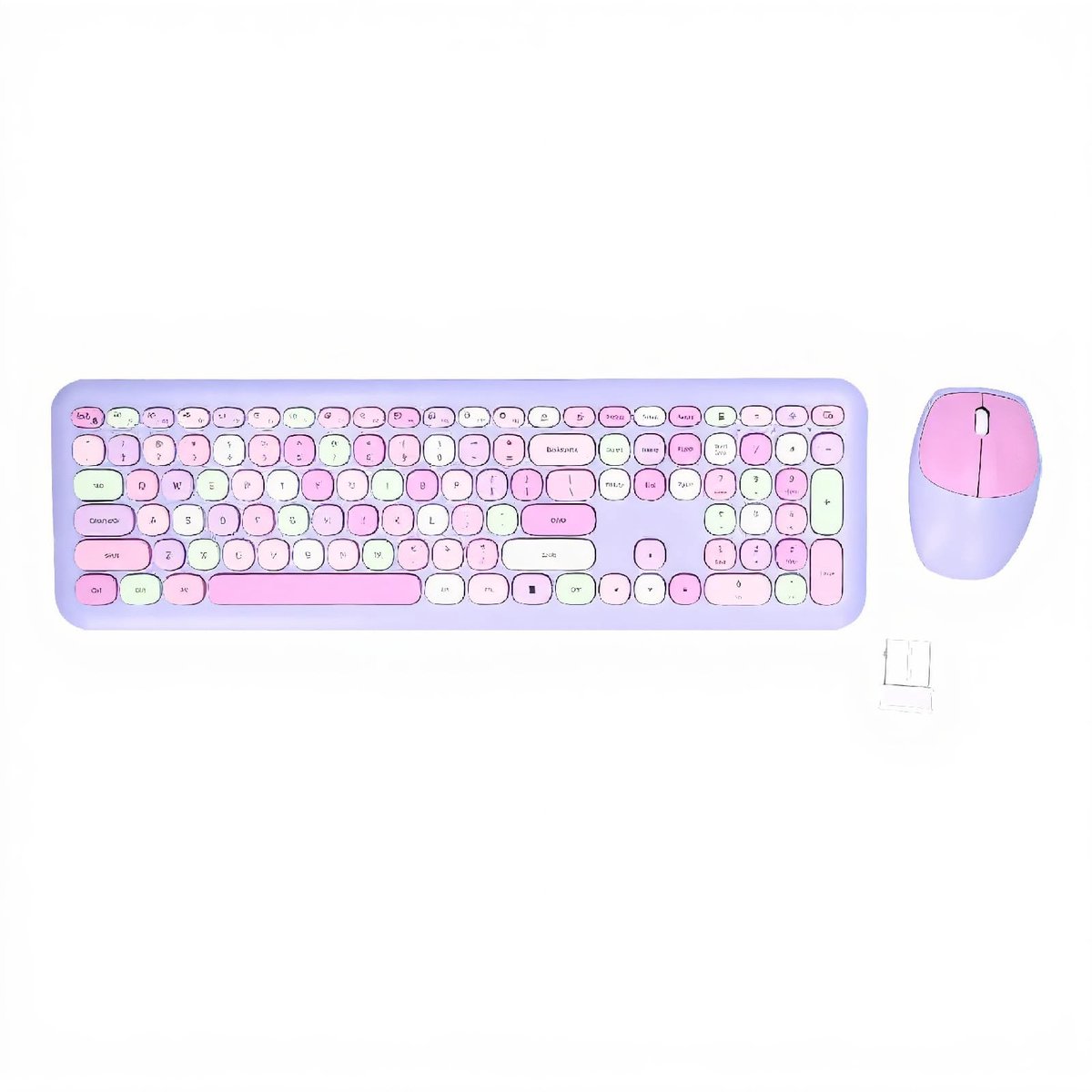 Cosensi - Dailygoods - Dailygoody - Toetsenbord-muiscombinatie - Draadloze Gaming Combo - Ergonomisch ontwerp - Lila mengkleuren - Optische resolutie 1200 - Geschikt voo...