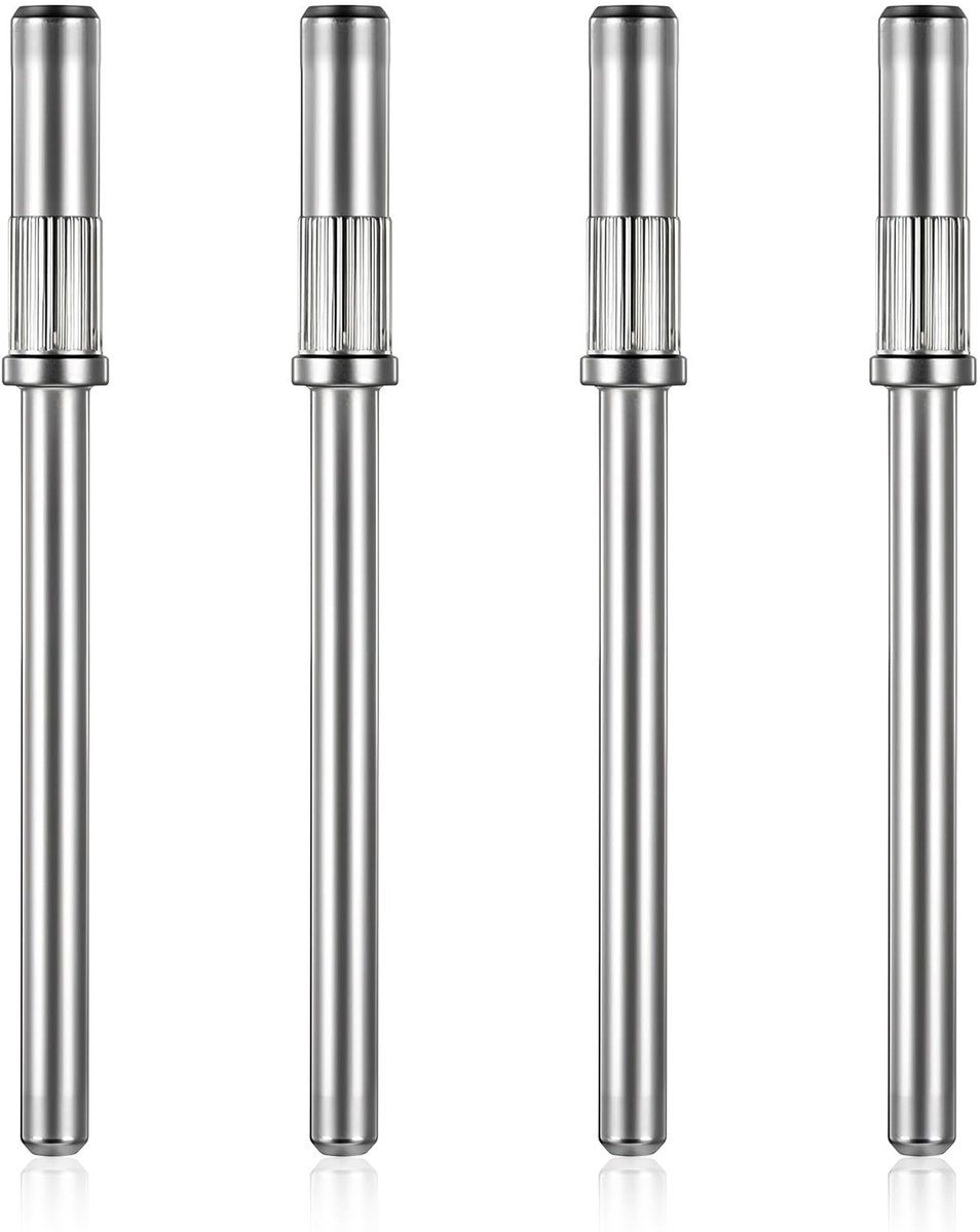 Allecto - Nagelfrees opzetstukken - 4 stuks - Professionele manicure - 3/32 inch - Slijpdoppen - Geschikt voor pedicure - Roestvrij staal