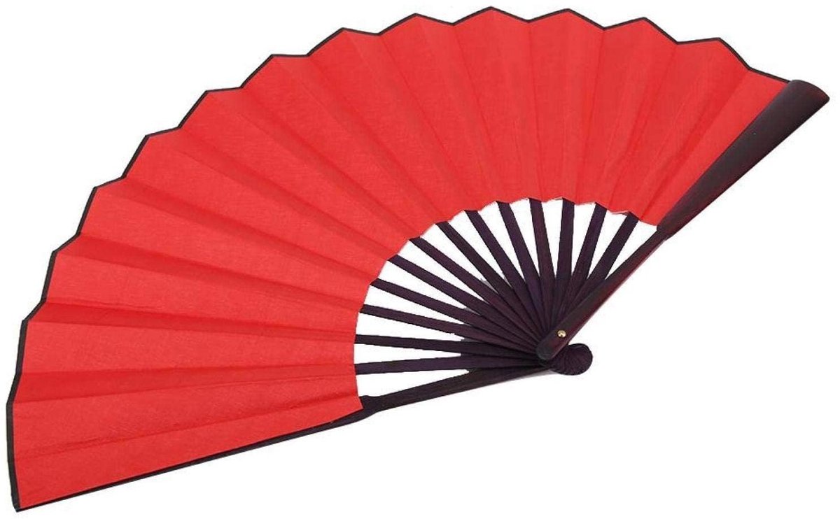aladdien - Grote opvouwbare ventilator - Handventilator - Perfect voor evenementen - Rood - Decoratie - Ideaal voor bruiloften en dansperformances